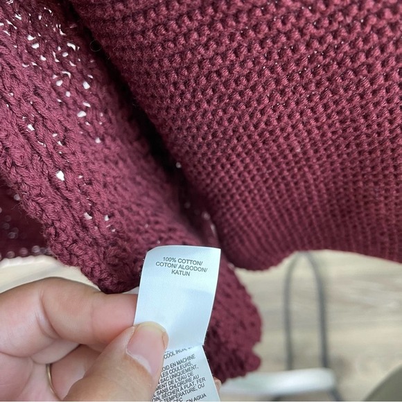 Lucky Brand burgundy knit sweater cardigan size large‎ - Picture 4 of 6